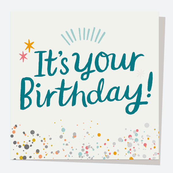 Luxury Foil Birthday Card - Typography Splash - It's Your Birthday!