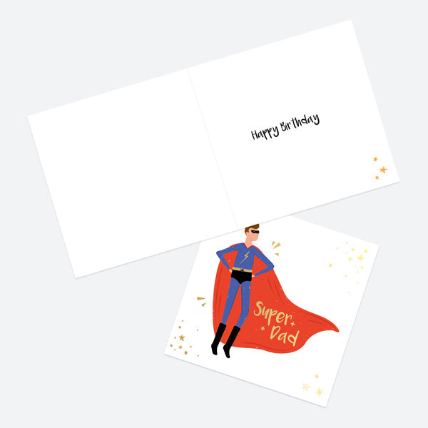 Luxury Foil Birthday Card - Superhero Dad