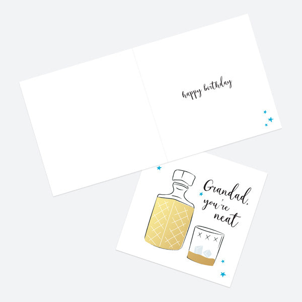 Luxury Foil Birthday Card - Whiskey - Grandad You're Neat