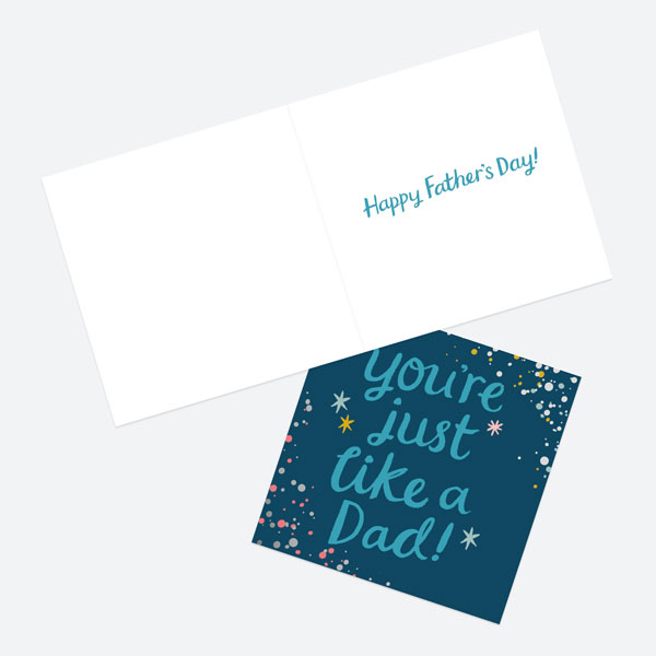 Luxury Foil Father's Day Card - Typography Splash - You're Just Like a Dad