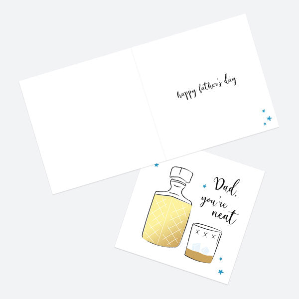 Luxury Foil Father's Day Card - Whiskey - Dad You're Neat