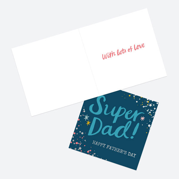 Luxury Foil Father's Day Card - Typography Splash - Super Dad