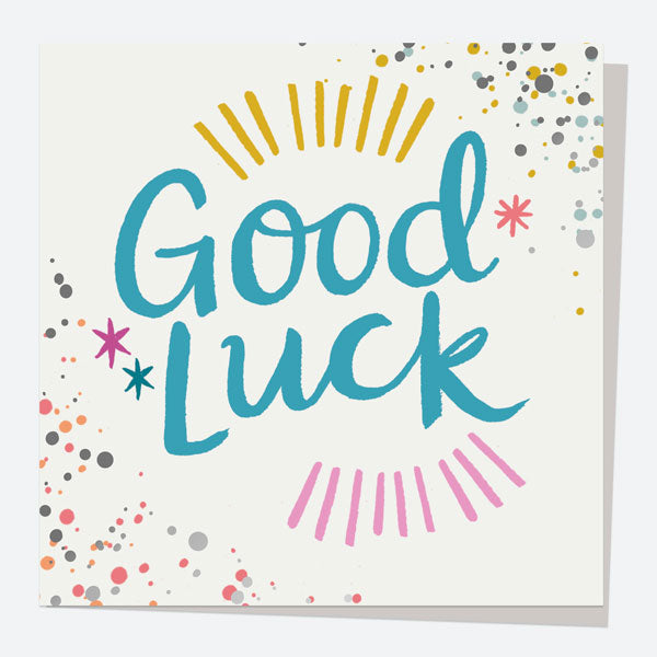 Luxury Foil Good Luck Card - Typography Splash - Good Luck