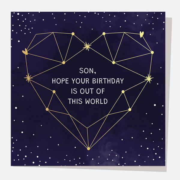 Luxury Foil Son Birthday Card - Constellation Heart - Out Of This World ...