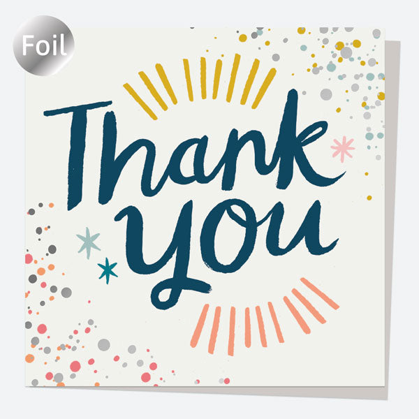Luxury Foil Thank You Card - Typography Splash - Thank You