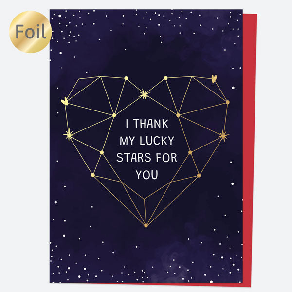 Luxury Foil Valentine's Day Card - Constellation Heart - Lucky Stars