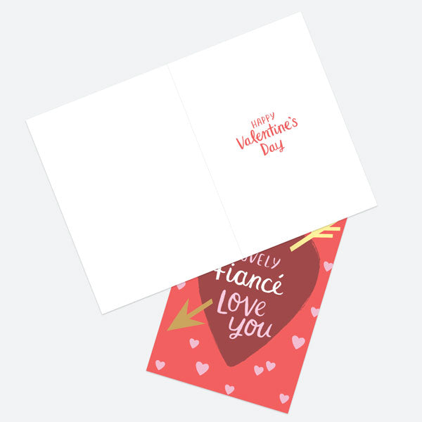 Luxury Foil Valentine's Day Card - Heart & Arrow - Lovely Fiancé