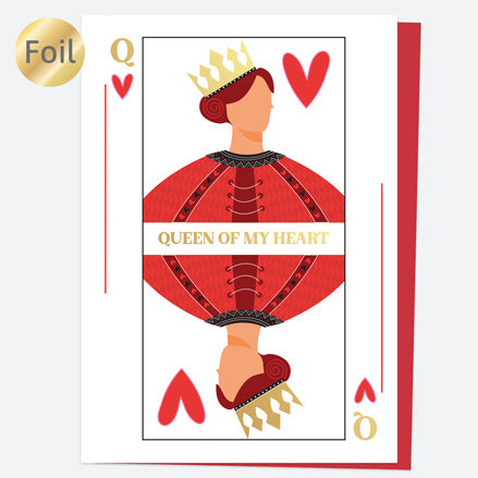 Luxury Foil Valentine's Day Card - Queen Of My Heart