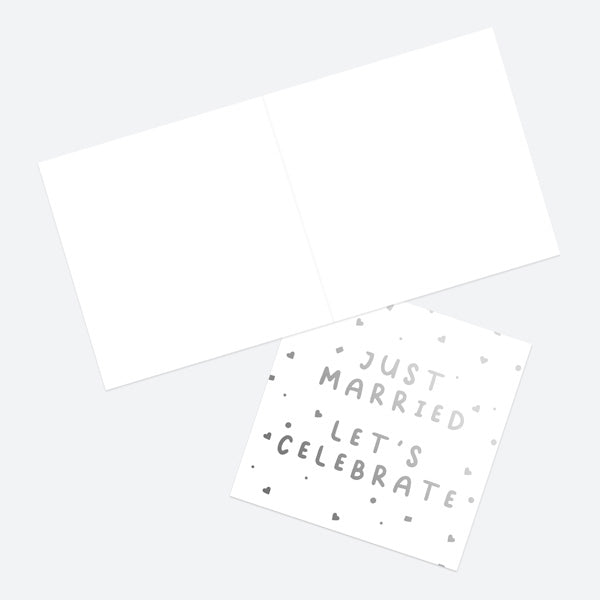 Luxury Foil Wedding Card - Confetti Typography - Just Married