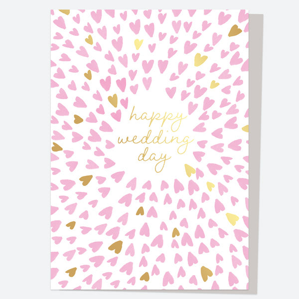 Luxury Foil Wedding Card - Heart of Gold - Happy Wedding Day