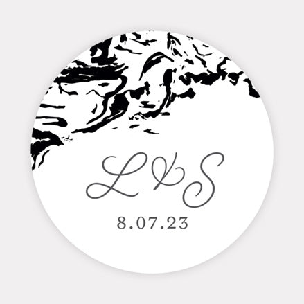 Marble Swirls Wedding Stickers - Pack of 35