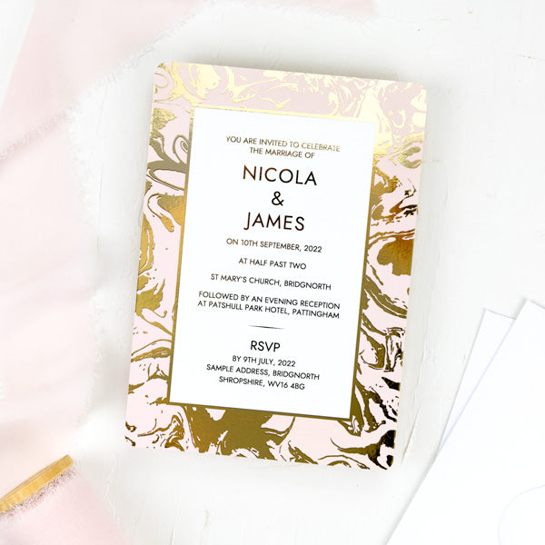Marble Dream Foil Wedding Invitation