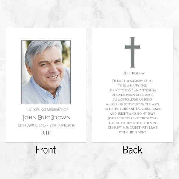 Funeral Memorial Cards - Traditional Cross