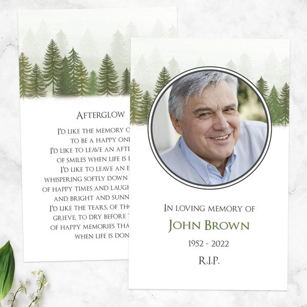 Funeral Memorial Cards - Forest Walk
