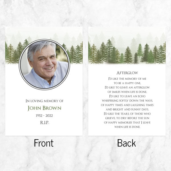 Funeral Memorial Cards - Forest Walk