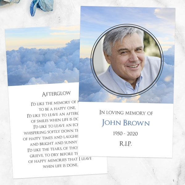 Funeral Memorial Cards - Heavenly Clouds