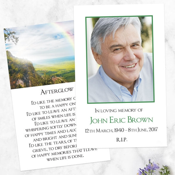 Funeral Memorial Cards - Rainbow View