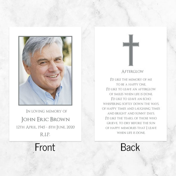 Funeral Memorial Cards - Traditional Cross