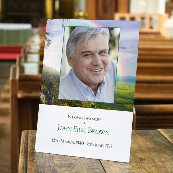 Funeral Memorial Sign - Rainbow View