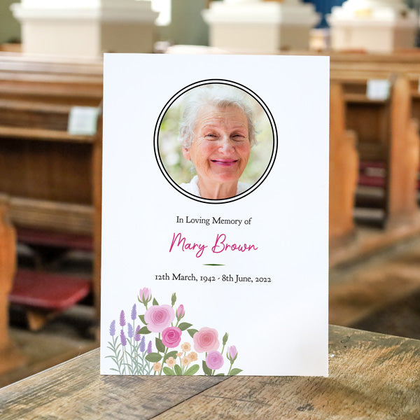 Funeral Memorial Sign - Roses & Lavender - Fast Delivery at Dotty About ...