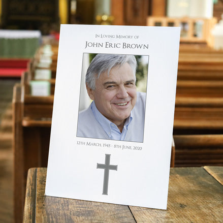 Funeral Memorial Sign - Traditional Cross