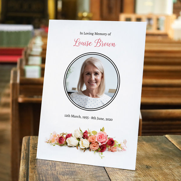 Funeral Memorial Sign - Traditional Roses Photo