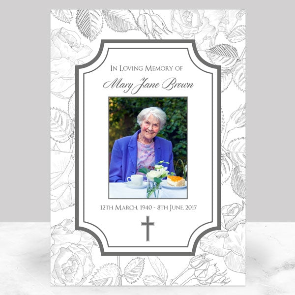 Funeral Memorial Sign - Ornate Roses