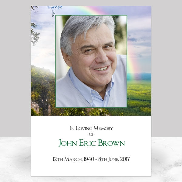 Funeral Memorial Sign - Rainbow View