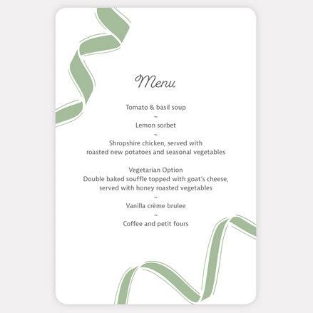 Ribbon Border Wedding Menu