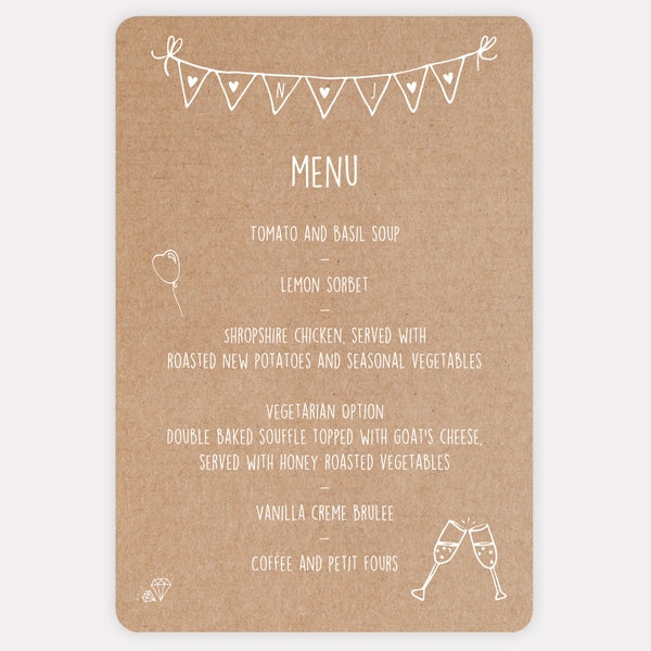 Rustic Wedding Charm Wedding Menu