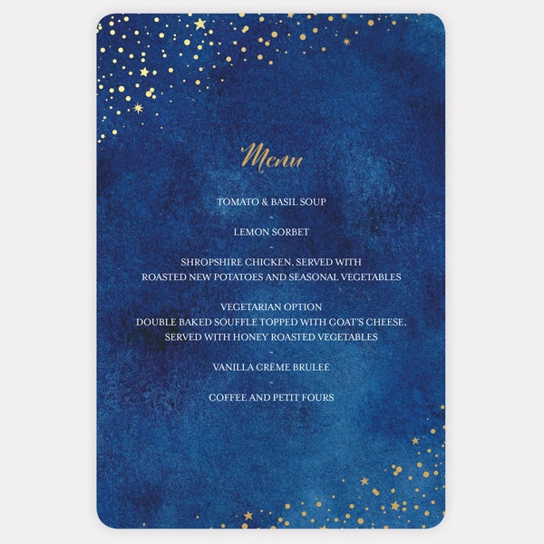 Starry Night Foil Wedding Menu