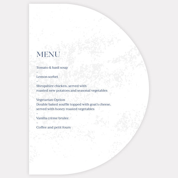 Textured Simplistic Monogram Iridescent Wedding Menu