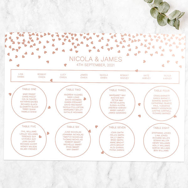 Metallic Hearts - Foil Table Plan