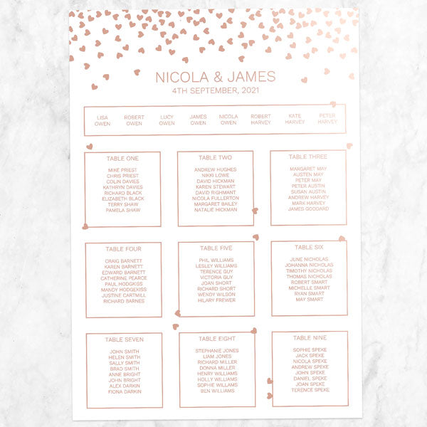 Metallic Hearts - Foil Table Plan