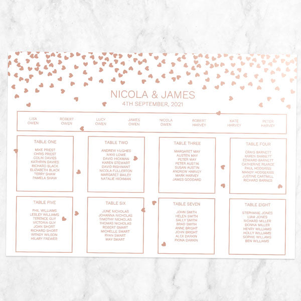 Metallic Hearts - Foil Table Plan