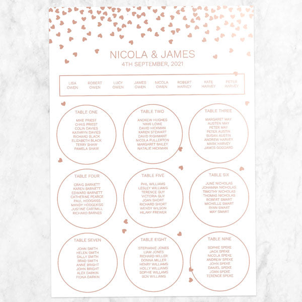 Metallic Hearts - Foil Table Plan