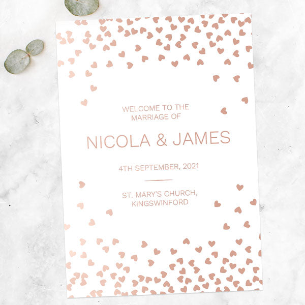 Metallic Hearts - Foil Wedding Order of Service