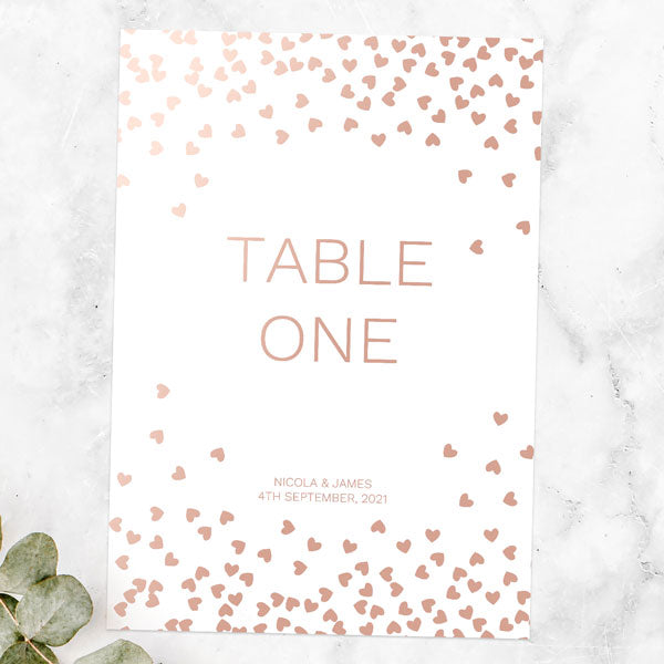 Metallic Hearts - Foil Table Name/Number