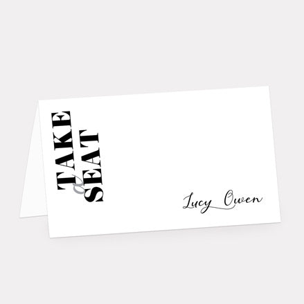 Minimalist Typography Place Card