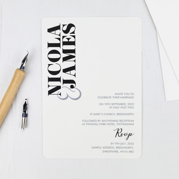 Minimalist Typography Wedding Invitation