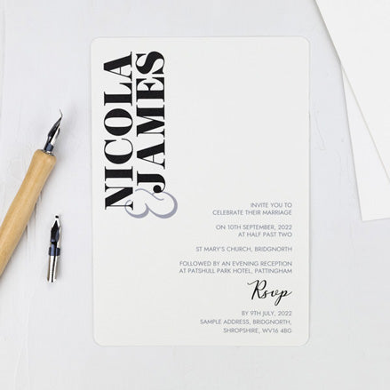 Minimalist Typography Wedding Invitation