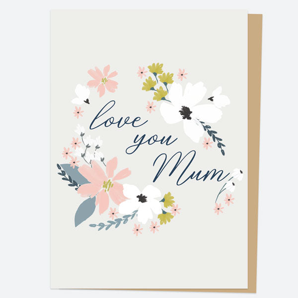 Mother's Day Card - Blush Modern Floral - Bouquet Mum
