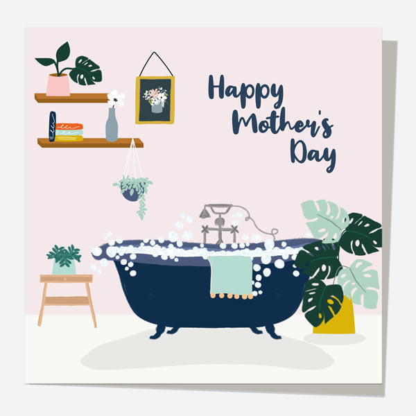 Mother's Day Card - Blush Modern Floral - Bubble Bath