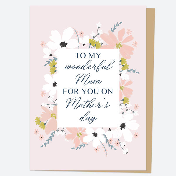 Mother's Day Card - Blush Modern Floral - Frame Mum