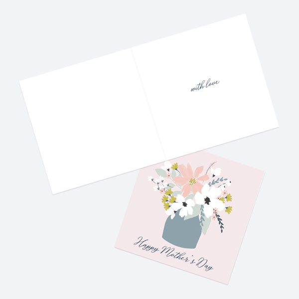 Mother's Day Card - Blush Modern Floral - Vase