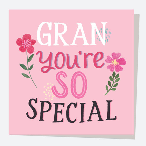 Mother's Day Card - Typography - Gran You're So Special
