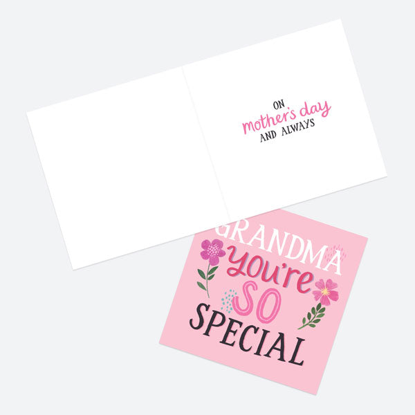 Mother's Day Card - Typography - Grandma You're So Special