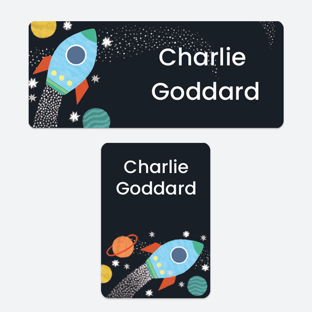 Stick On Waterproof Name Labels - Outer Space - Pack of 43