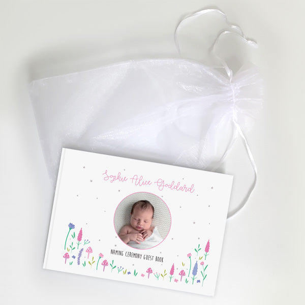 Fairy Garden - Naming Ceremony Guest Book - Use Your Own Photo