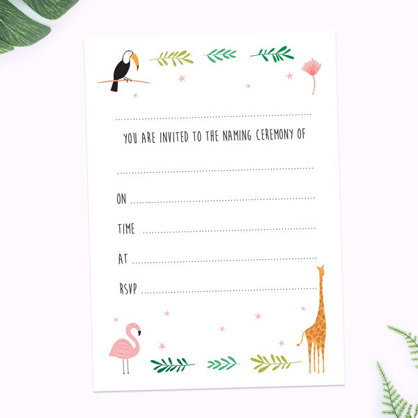 category header image Naming Ceremony Invitations - Girls Go Wild - Pack of 10